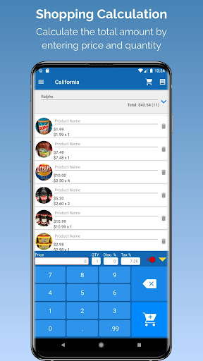 Android application Simple Shopping Calculator screenshort