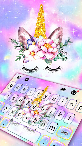 Android application Galaxy Floral Unicorn Keyboard screenshort