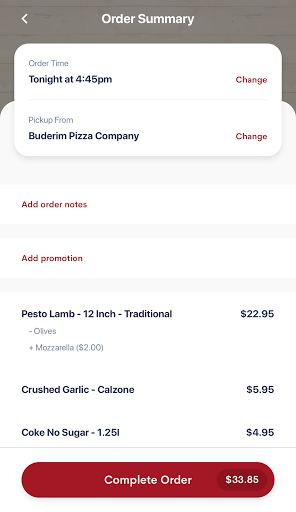 Buderim Pizza Company Screen 3