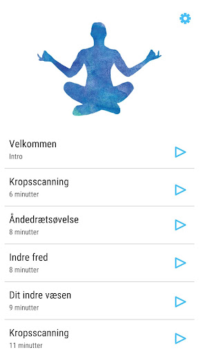 Android application MindFuel - Øvelser på dansk screenshort