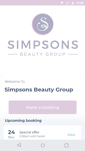 Android application Simpsons Beauty Group screenshort