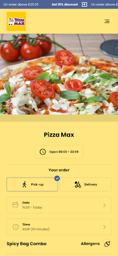 Android application Pizza Max Limerick screenshort