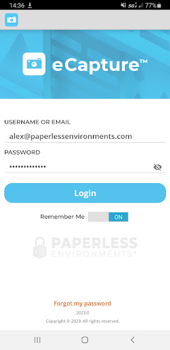 Android application Paperless eCapture screenshort