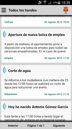 Android application Herrera de Alcántara Informa screenshort