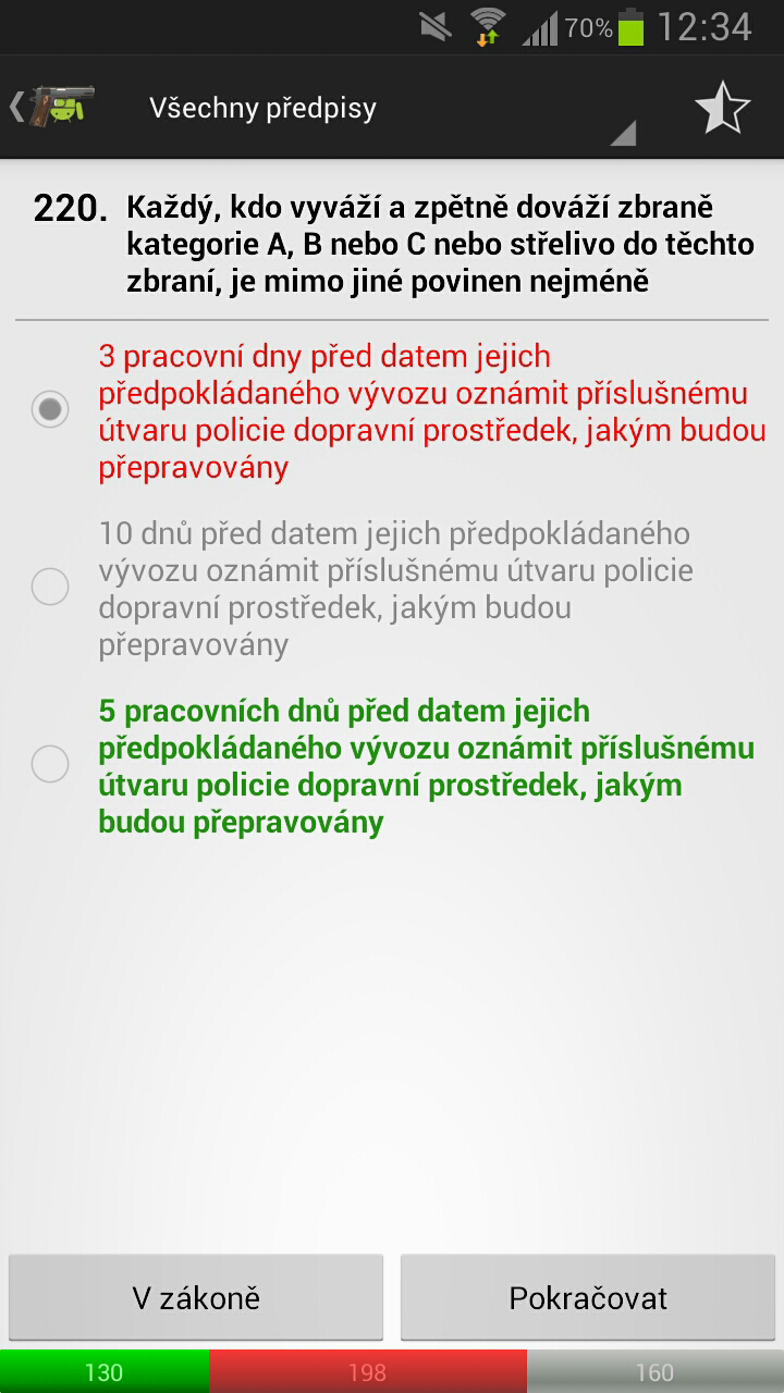 Android application Zbrojní průkaz od ZbraneKvalitne.cz - testy 2021 screenshort