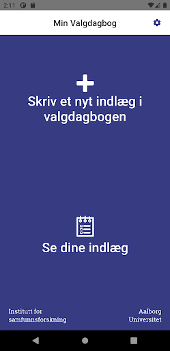 Android application Min Valgdagbog screenshort