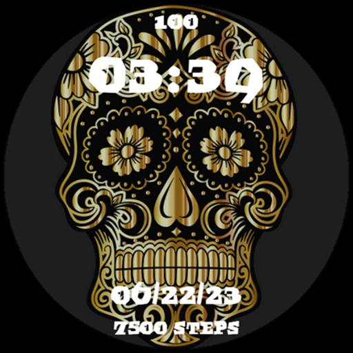 Gold Sugar Skull Floral Watch