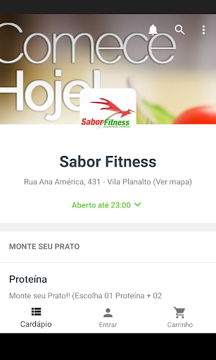 Android application Sabor Fitness screenshort