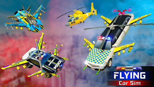 Futuristic Flying Car Drive 3D Screen 3