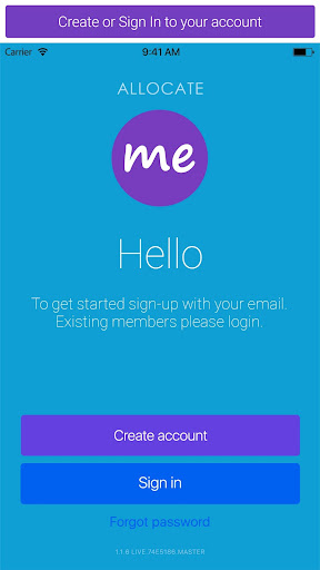 Android application Me from Allocate screenshort