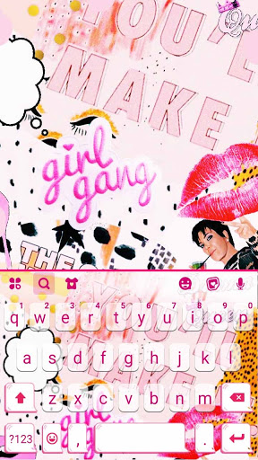 Pink Lips Graffiti Keyboard Th