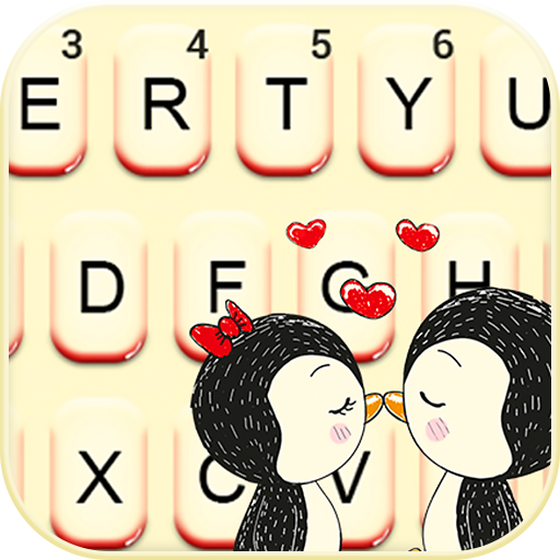 Love Kiss Penguin Keyboard Theme