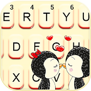 Love Kiss Penguin Keyboard Theme