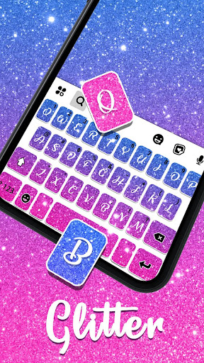 Pink Blue Glitter Keyboard Bac Screen 3
