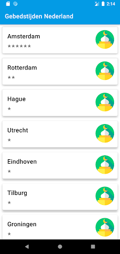 Gebedstijden Nederland Screen 2
