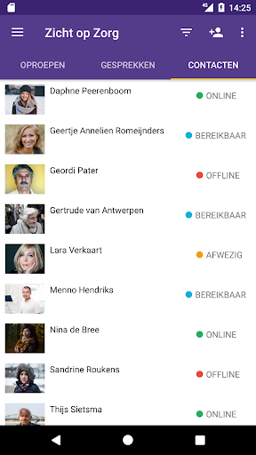 Android application Zicht op Zorg screenshort