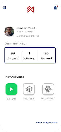 Movam Driver App Screen 2