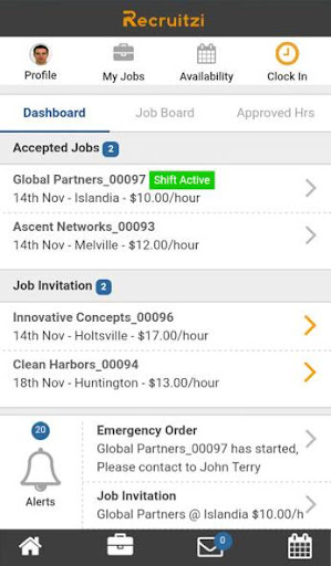 Android application Recruitzi screenshort