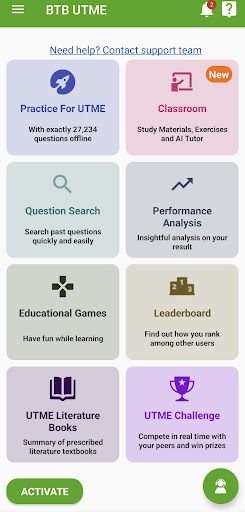 Android application BTB UTME 2024 screenshort