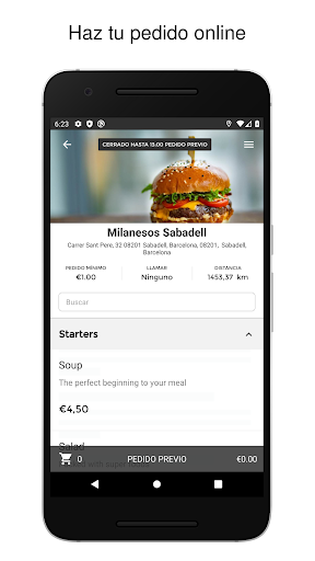 Android application Milanesos screenshort