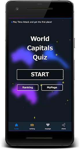 Android application Fast World Capitals Quiz screenshort