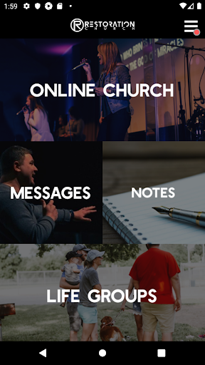 Android application Restoration Church Gardner screenshort