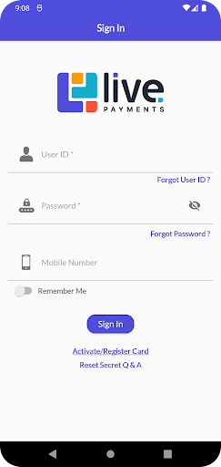 Live Payments Driver Card Screen 2