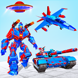 Police Airjet Tank Robot MultiRobot Transform Game icon