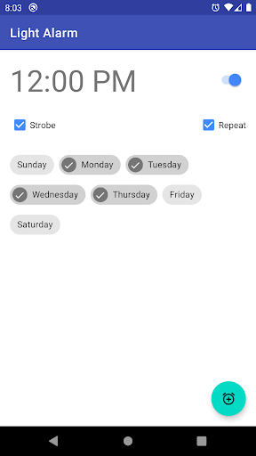 Android application Light Alarm screenshort