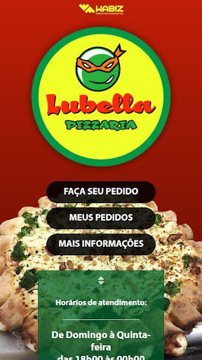 Android application Lubella Pizzaria screenshort