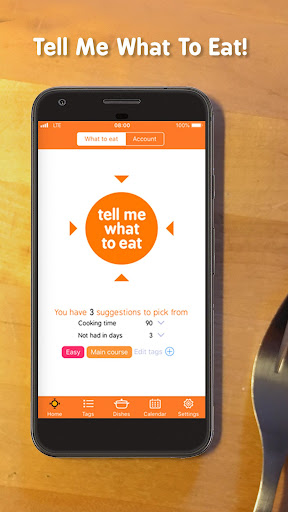 Android application Tell me what to eat screenshort