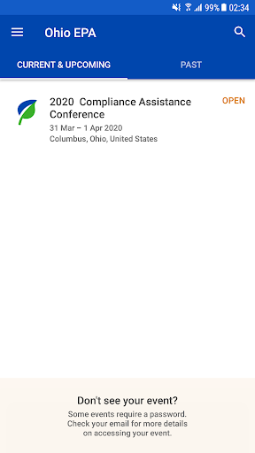 Ohio EPA Conference App Screen 2