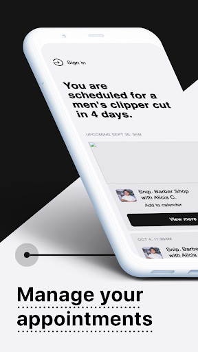 Snip. Barber Shop Screen 3