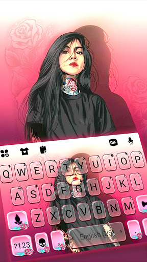 Android application Tattoo Girl Keyboard Backgroun screenshort
