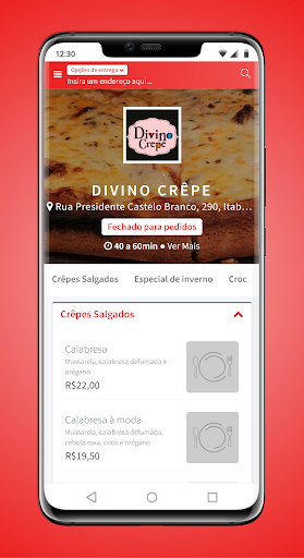 Android application Divino Crêpe screenshort