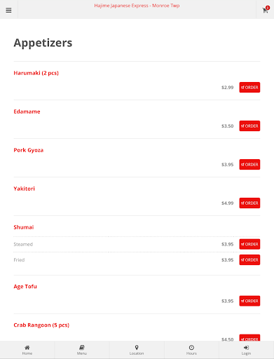 Hajime Japanese Express Online Ordering