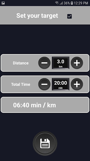 Running Pace Controller Screen 2