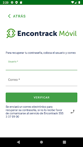 Encontrack Móvil Screen 2