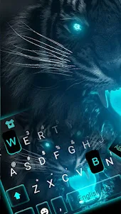 Blue Neon Tiger Tastatur-Thema