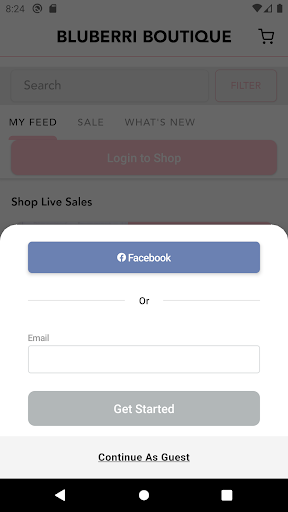 Android application BLUBERRI BOUTIQUE screenshort
