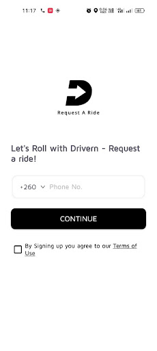 Android application Drivern request a ride screenshort
