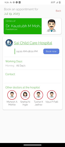 Sai Child Care Hospital Screen 3