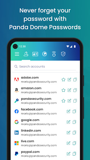 Android application Panda Dome Passwords screenshort