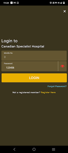Android application Canadian Specialist Hospital screenshort