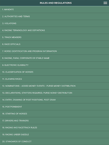 U.S. Trotting Rule Book Screen 3
