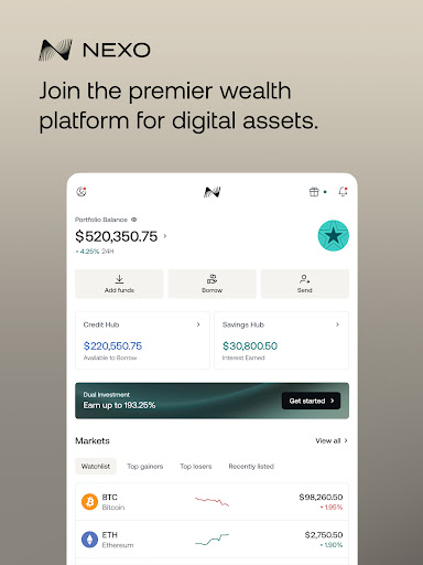 Screenshot of Nexo: Crypto Wealth Platform
