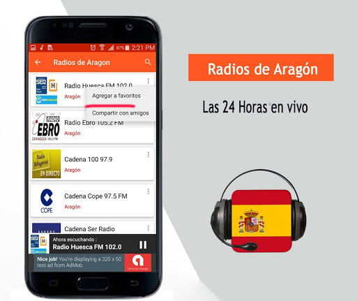 Android application Radios de Aragon screenshort