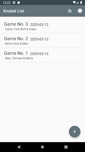 Knobel List Screen 2