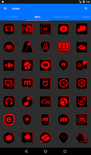 Flat Black and Red Icon Pack Free