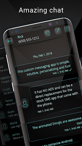 Simple black messenger theme Screen 2